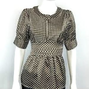 BCBGMaxazria Large,  Black and White Pulka Dot Top.